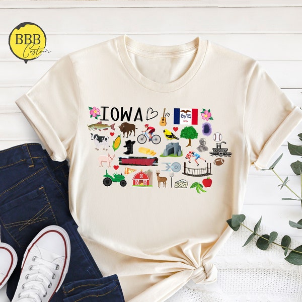 Iowa Shirt, Iowa Favorite Shirt, Midwest Shirt, Iowa Home Tee, Iowa Map Silhouette Tee, Home State Shirt, Iowa Travel Gifts, Iowa Souvenir