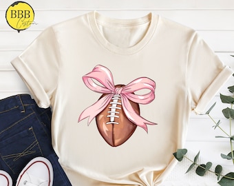 Pink Bow Football Shirt: Coquette Gameday Tee