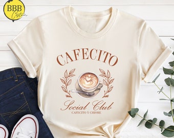 Chemise Cafecito Social Club, chemise Cafecito Y Chisme, chemise Coffee Mama, chemise café et potins, cadeau fête des mères, chemise maman amateur de café