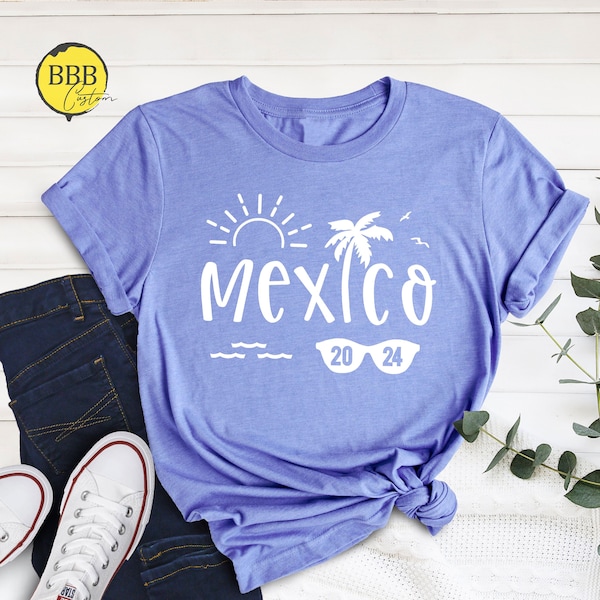 Camisa de viaje a México, camisa de vacaciones en México, camiseta familiar 2024, camisa de playa de verano, camiseta de palma divertida, camiseta de vacaciones familiares, camiseta de regalo mexicana