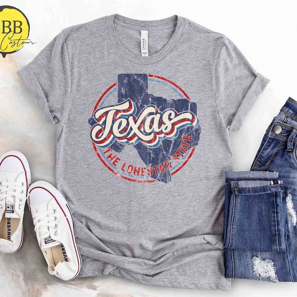 Texas The LoneStar State Shirt, Texas Home Shirt, Retro Shirt, patriotisches Shirt, Veterans Day Shirt, Weihnachtsgeschenk