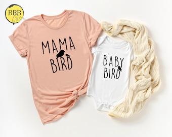 Mama Bird Baby Bird Matching Shirts, Mother's Day Gift