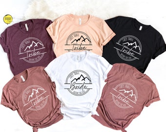 Hiking Bachelorette Shirts: Last Trail Before The Veil, Mountain Wedding Tee