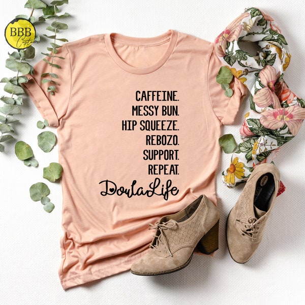 Caffeine Messy Bun Shirt, Moms Life Shirt, Doula Life Shirt, Funny Mom Shirt , Mama Shirt, Mothers Day Gift