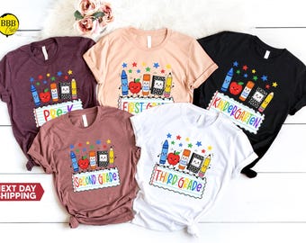 Personalized Grade Level Shirt, Back To School Tee, Custom Teacher Gift
