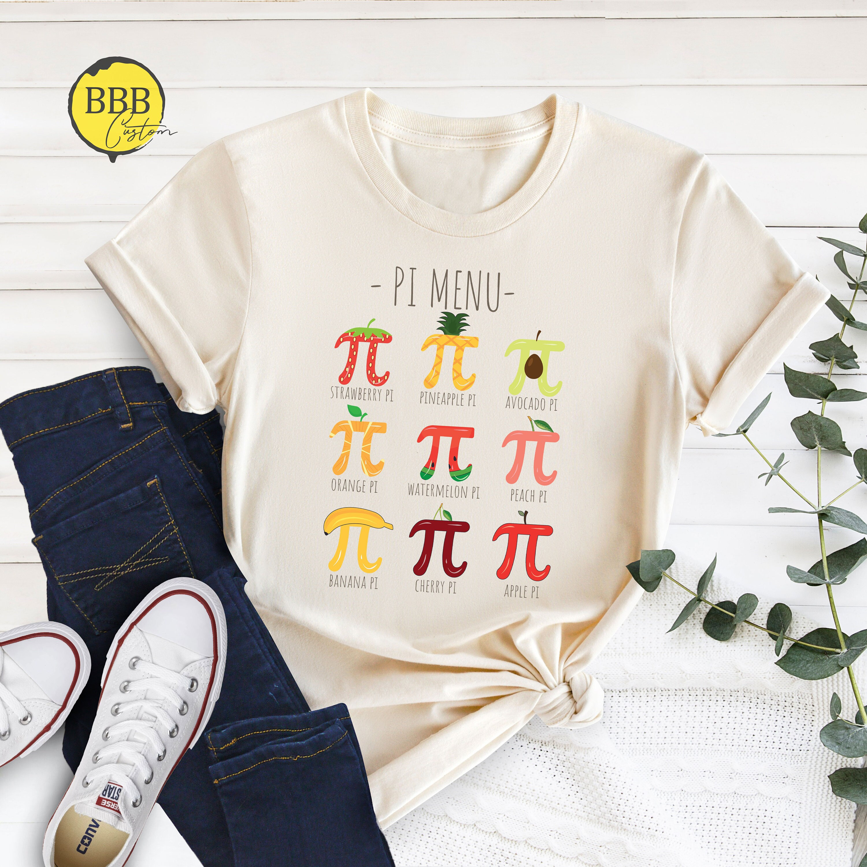 Pi Menu Math Teacher Shirt, Pi Symbol Math Nerd Shirt