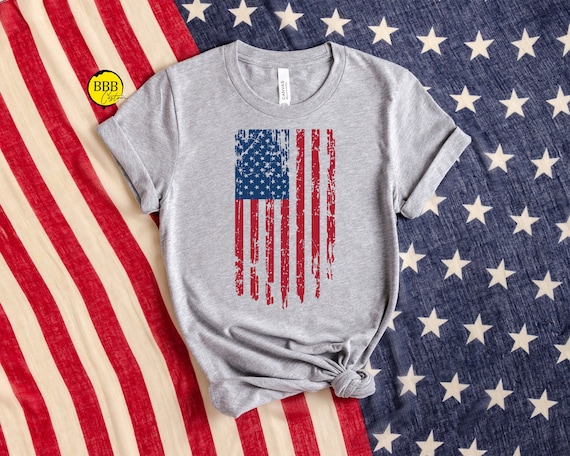 Camisa desgastada con bandera de EE. UU. Camiseta con bandera de Estados Unidos Camisa con bandera