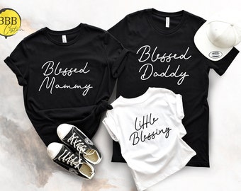 Blessed Family Matching Shirts: Christian Baby Shower Pregnancy Tees