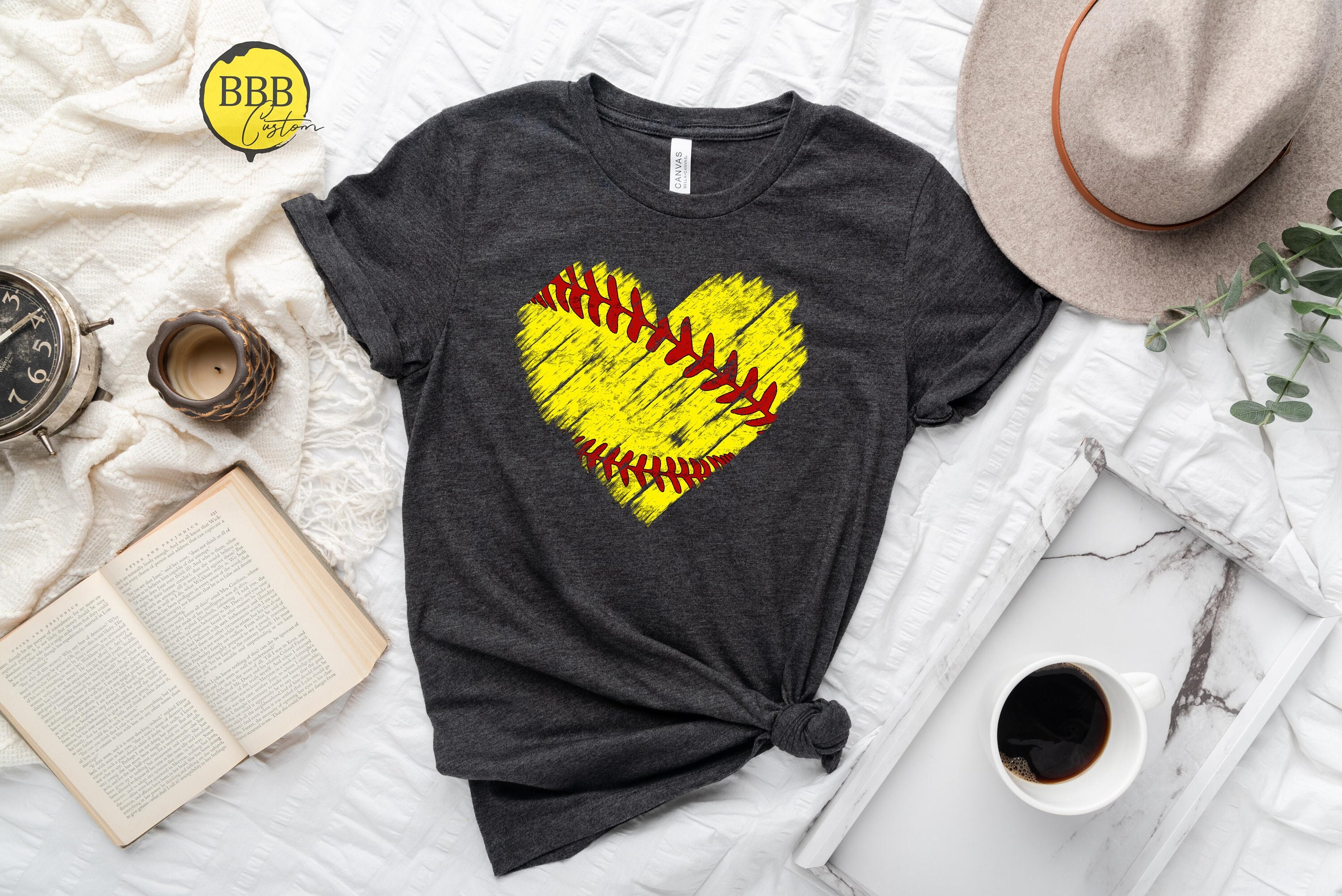 Softball Heart Shirt, Heart Shirt, School Sports Shirt, Softball Fan Shirt