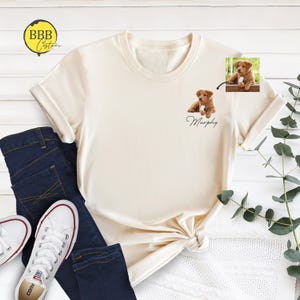 Cartoon Animal Photo Shirt, Custom Text Tee, Dog Mom Gift, Animal Gift, Pet Portrait Shirt, Cartoon Caricature Gift, Custom Animal Photo Tee