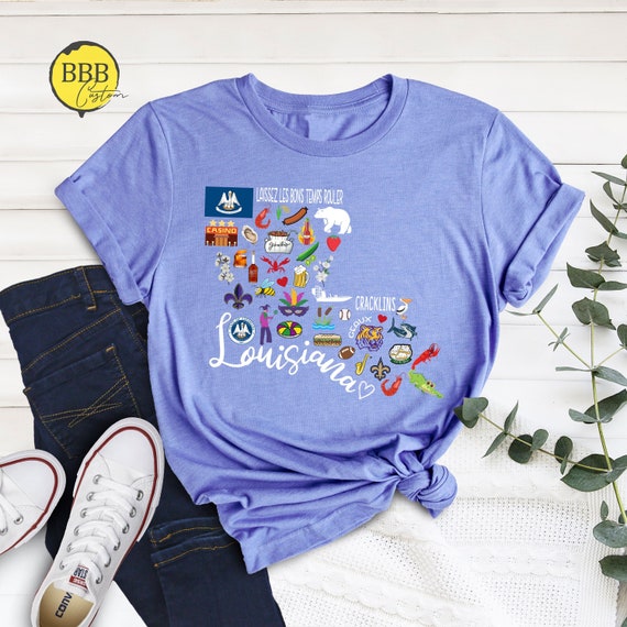 Louisiana Map Shirt: State Travel Souvenir Tee