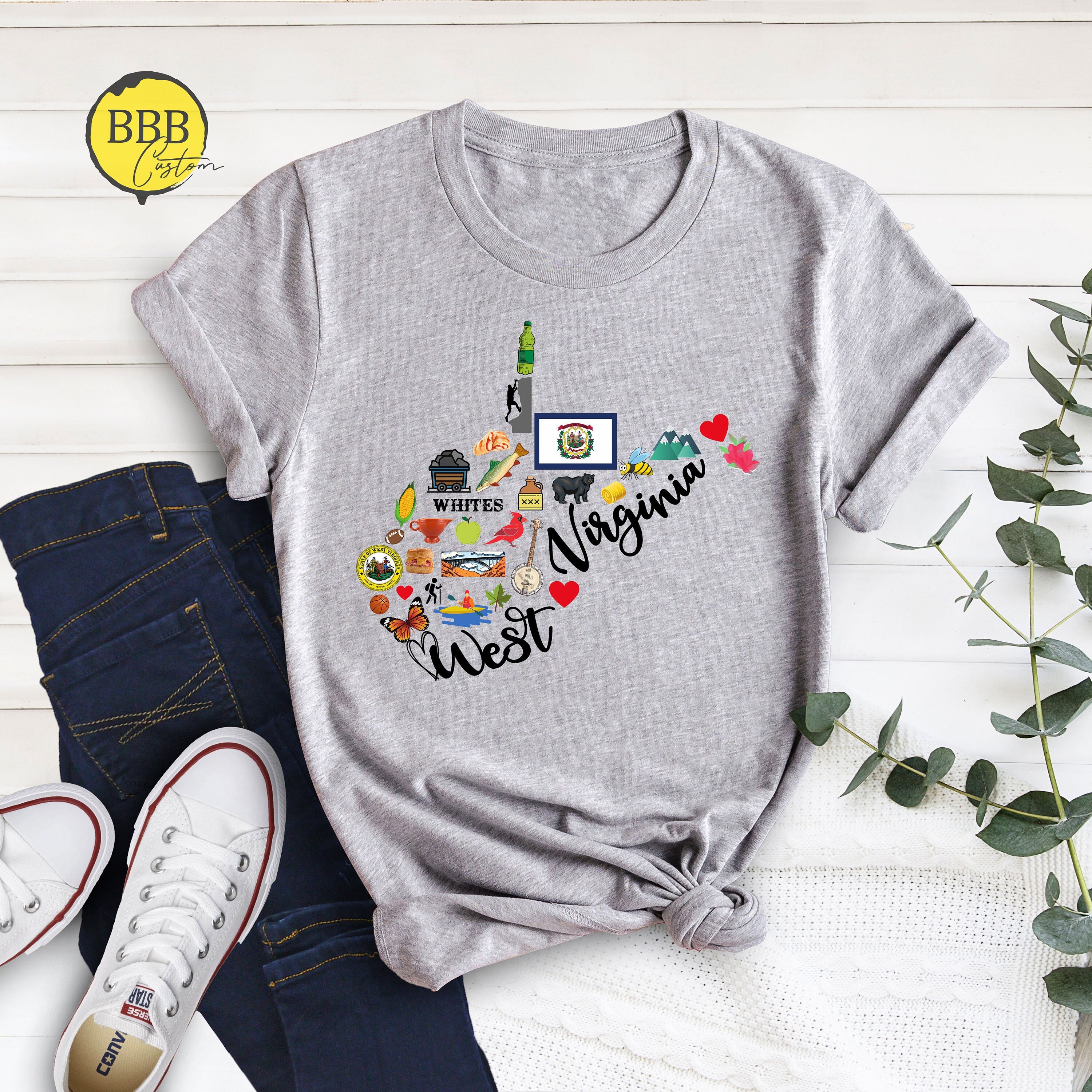 Discover West Virginia State Shirt, West Virginia Map Tee, West Virginia Lover Tee