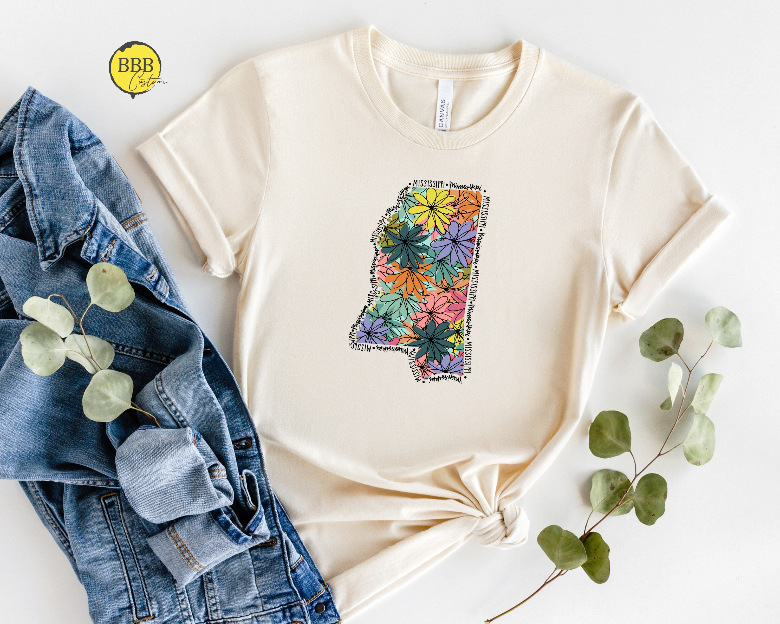 Discover Mississippi Floral Shirt, Mississippi State Shirt, Mississippi Map