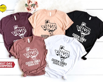 Custom Texas Family Reunion 2026 Shirt: Matching Family Name Tee