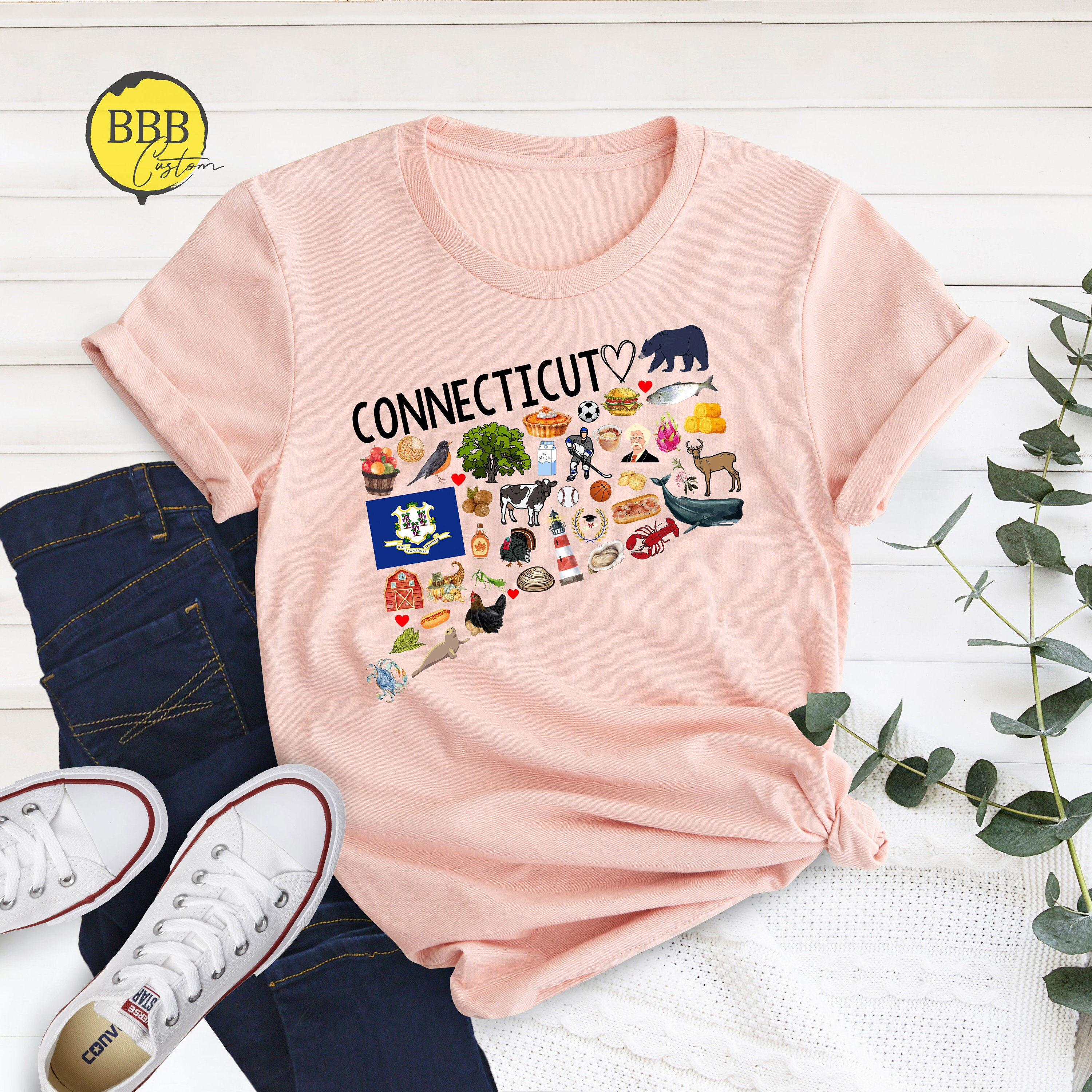 Discover Connecticut State Shirts, Connecticut State Map Shirt, Connecticut Gift T-Shirt