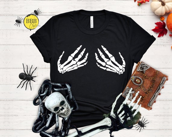 skeleton hands shirt womens