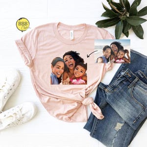 Custom Family Caricature Shirt, Personalized Cartoon Photo T-Shirt, Cartoonized Photo Gift Tee, Cartoon Caricature Shirt, Custom Photo Shirt