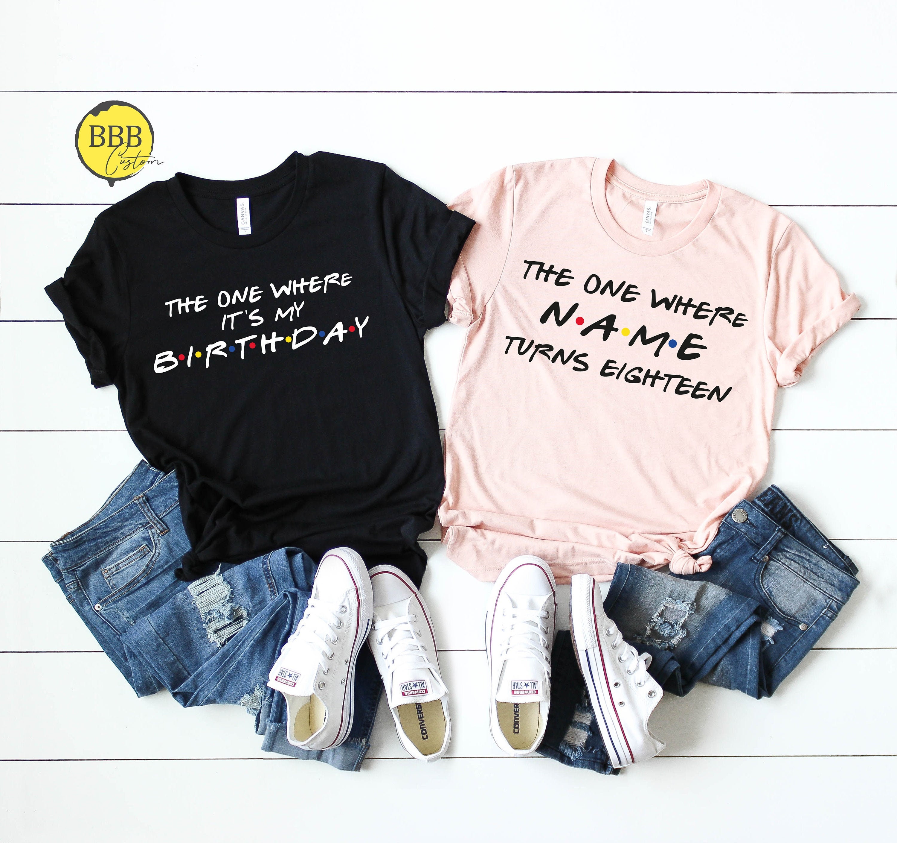 Personalized Birthday Shirt: the One Where Matching Gift - Etsy Israel, image size:3000x2817