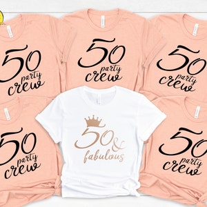 50th Birthday Party Crew Shirt, Matching Tee