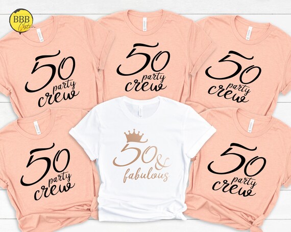50th Birthday Women Shirt - 50 And Fabulous, Gold And Pink 50th Birthday Women Shirt - 50 And Fabulous, Gold And Pink