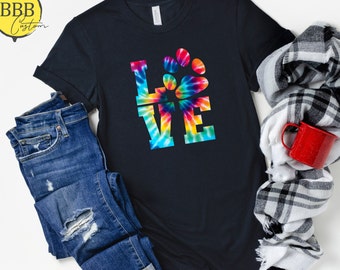 Tie Dye Dog Paw Love Shirt: Dog Lover Tee