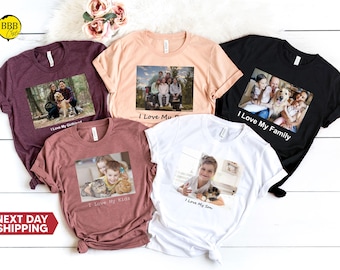 Custom Photo Shirt, Birthday Picture Tee, Family Photos Gift