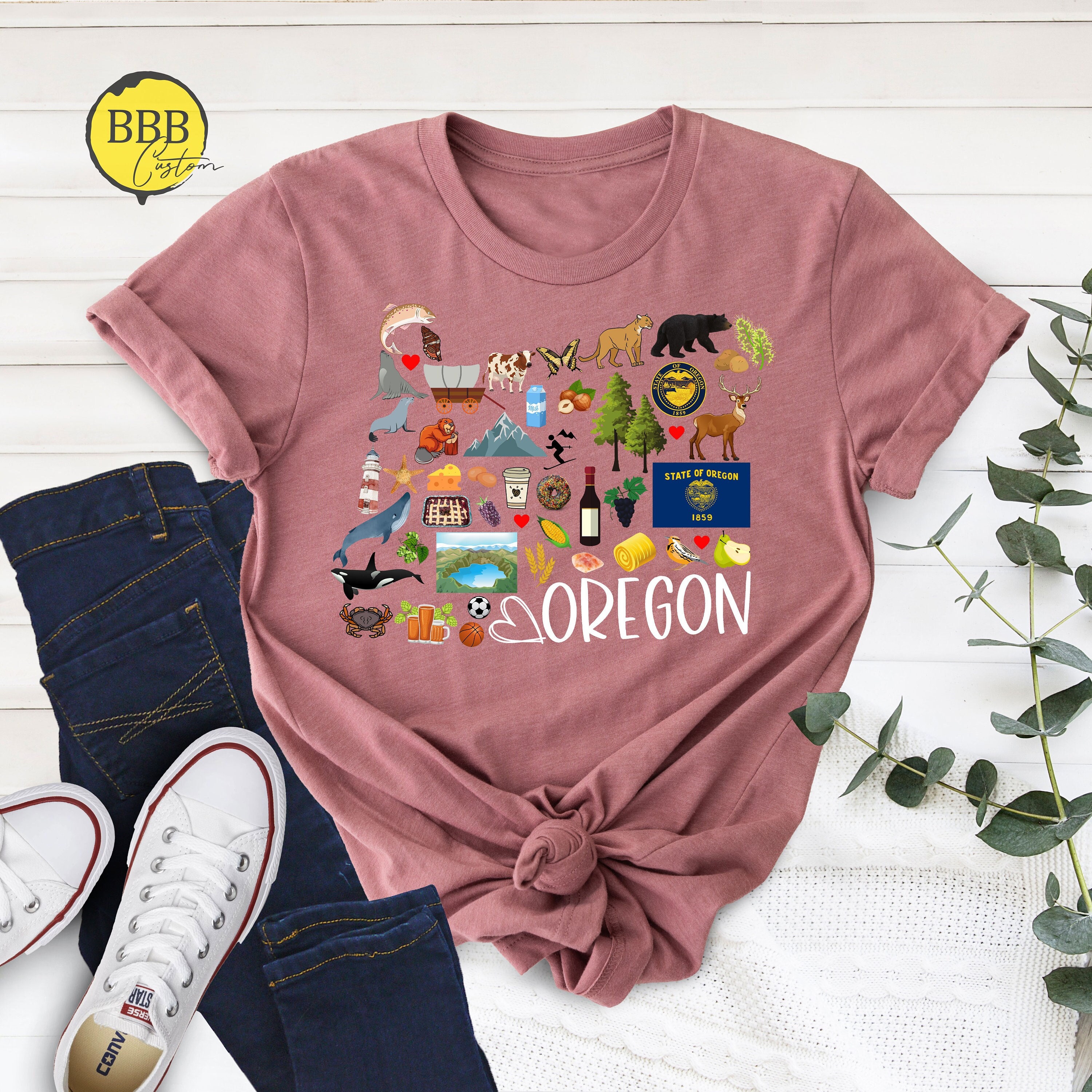 T-Shirt Nero OREGON USA - Stati Uniti, Nuovo Con Etichette, Taglia Unica Uomo In Cotone