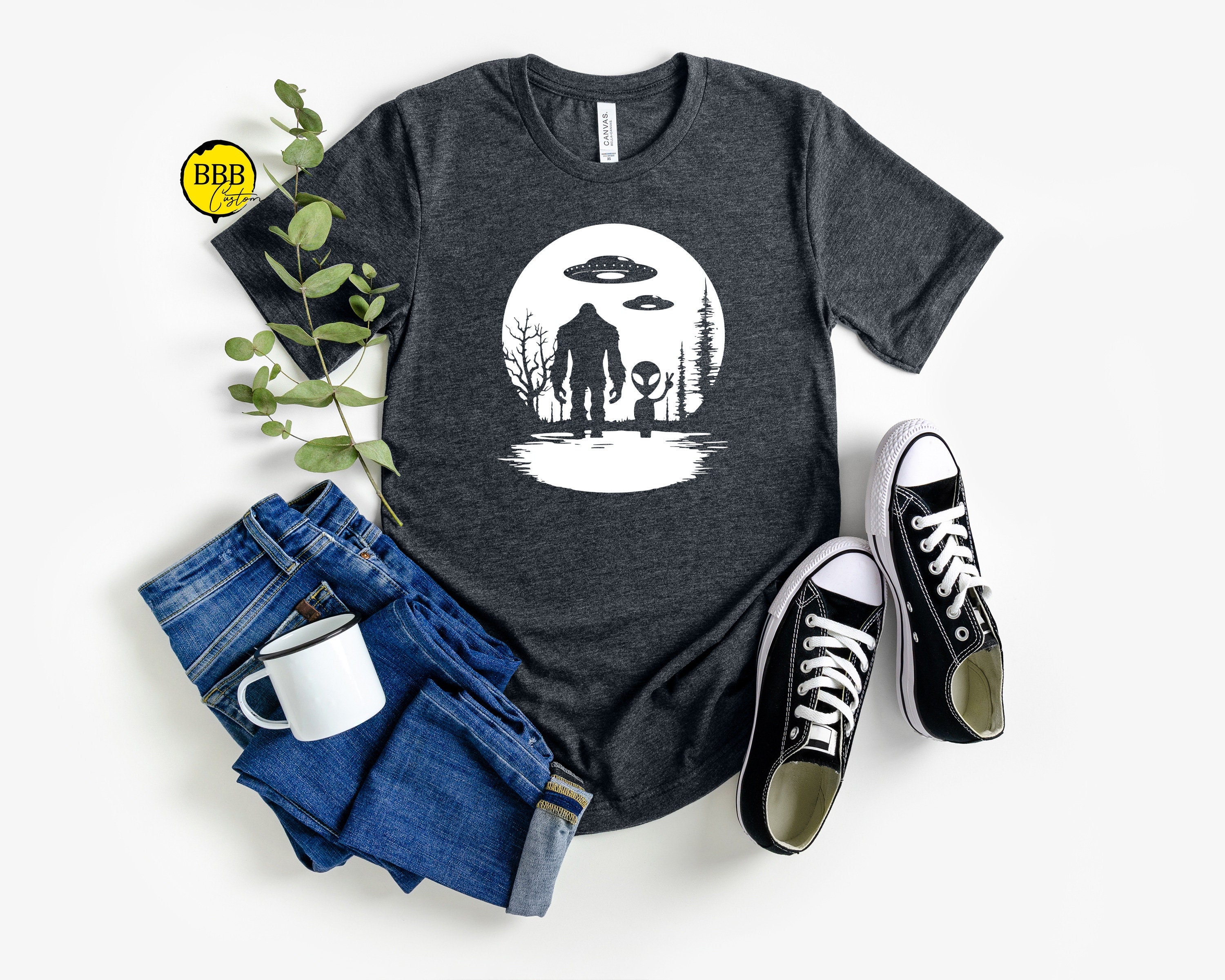 Bigfoot Alien Shirt, Sasquatch Shirt, Funny Bigfoot Shirt, Hiking Shirt