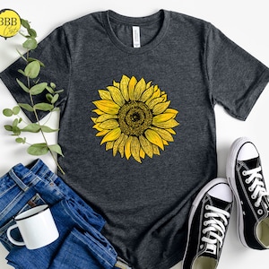 Sunflower Shirt, Spring Shirt, Summer Shirt, Women’s Shirt, Boho Shirt, Gift for Her, Gift for Him, Garden Shirt, Wildflower Shirt