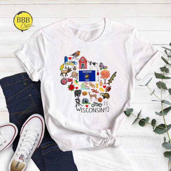 Wisconsin Home State Shirt: USA Map Souvenir Tee