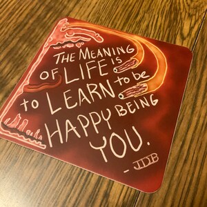 Quote 003 Learning to be Happy Illustration 3 Vinyl Sticker The Art of JDB Wisdom Knowledge Artist Meaning of Life Humanity Eye Popping image 2