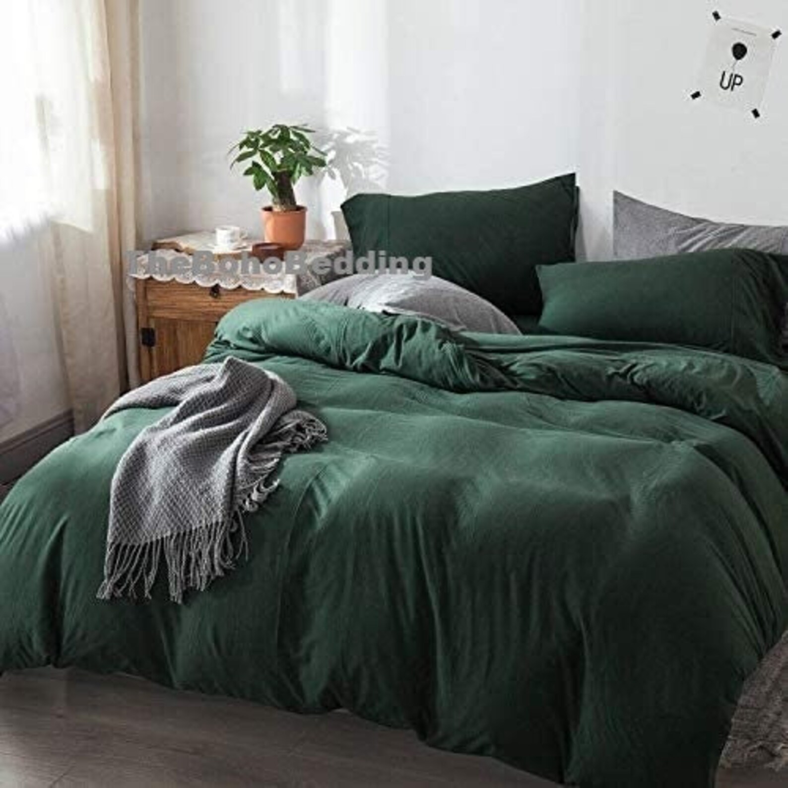 Emerald Green Duvet Cover Green Cotton Duvet Cover With Etsy