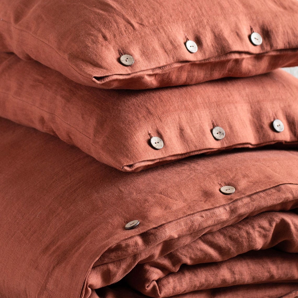 Rust Orange color Cotton Duvet Cover Duvet Cover With Etsy
