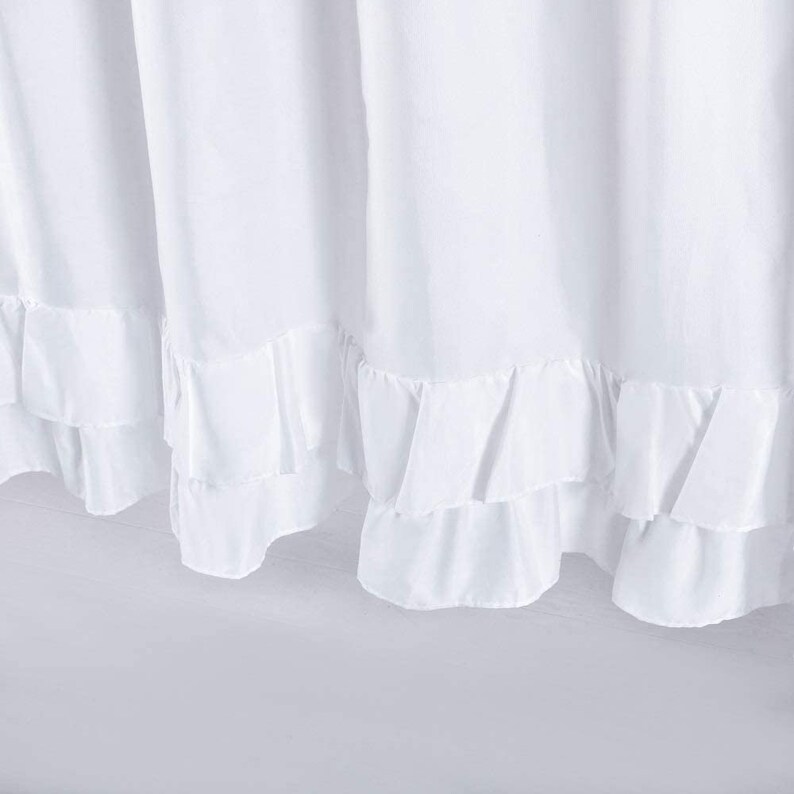 Witte Ruffle Douchegordijn extra lang Boerderij douchegordijn Etsy