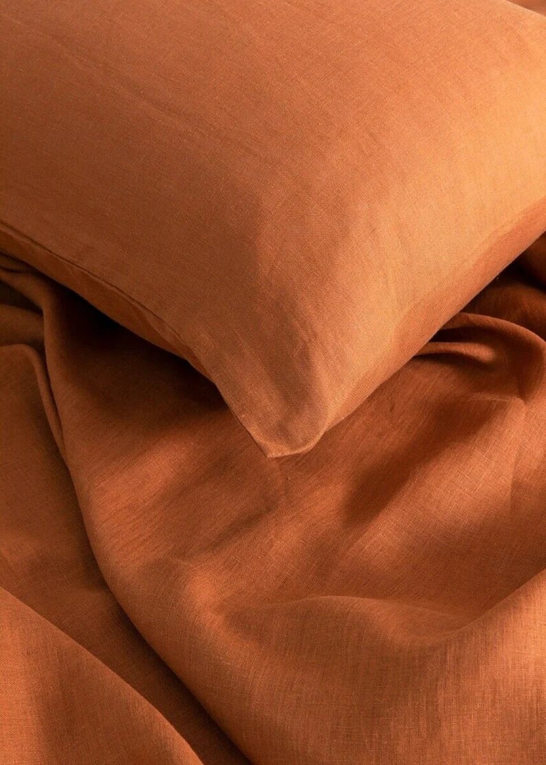 Linen Duvet Bronze Color Washed Linen Duvet Cover Linen King Etsy