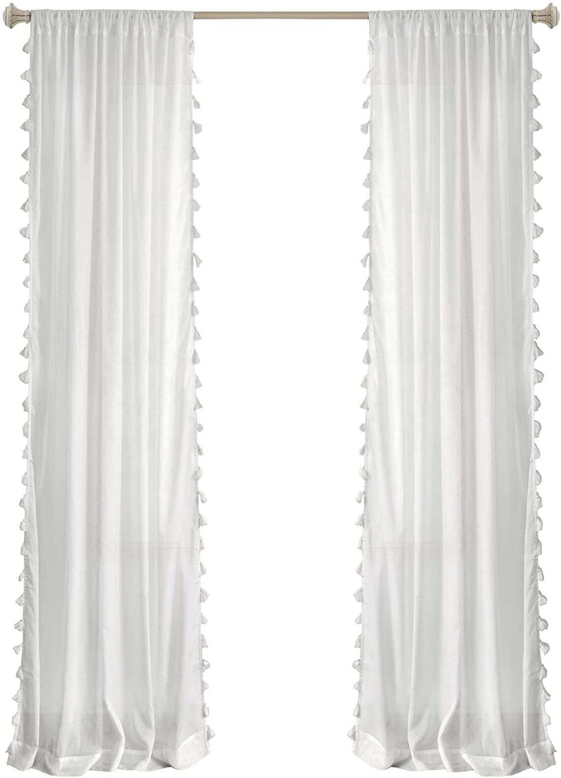 White Tassels Shower Curtain Extra Long Farmhouse Shower Etsy