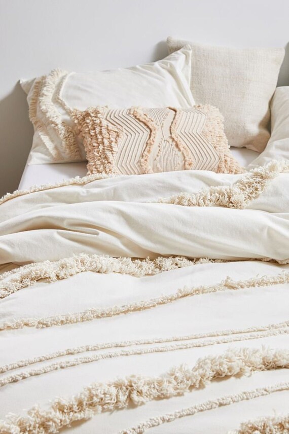 Cotton Fringes Tassels Duvet Cover 
