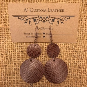 Two Tier Chocolate Pig Skin Earrings