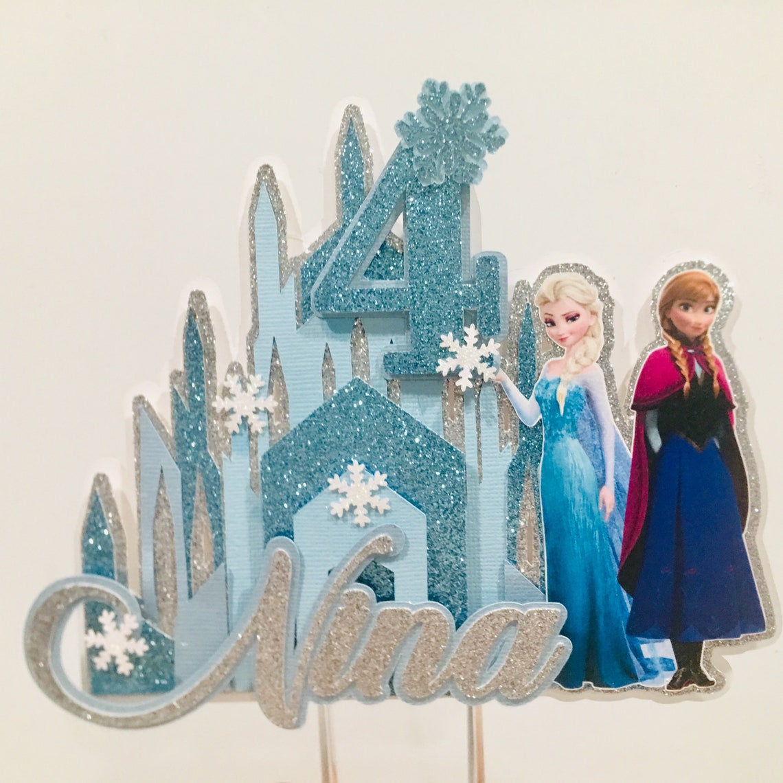 Frozen inspired personalized cake topper frozen cake
