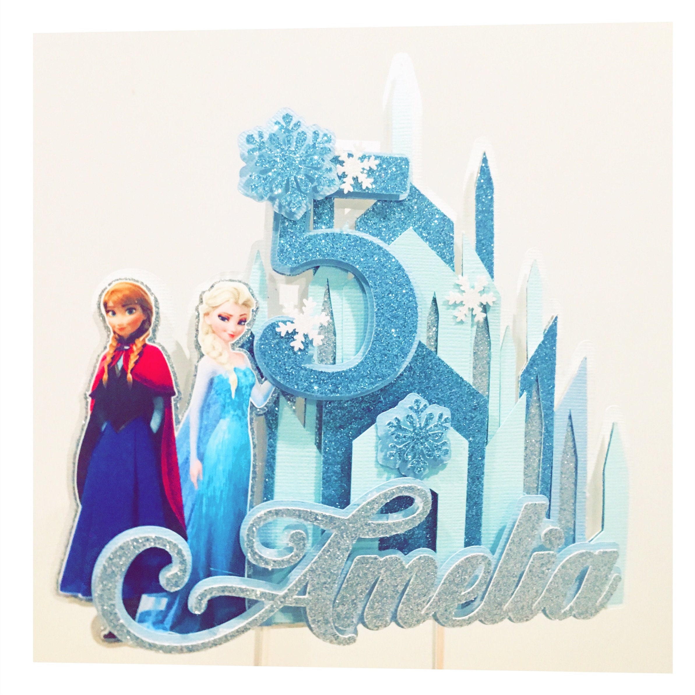 frozen inspired personalized cake topper frozen cake