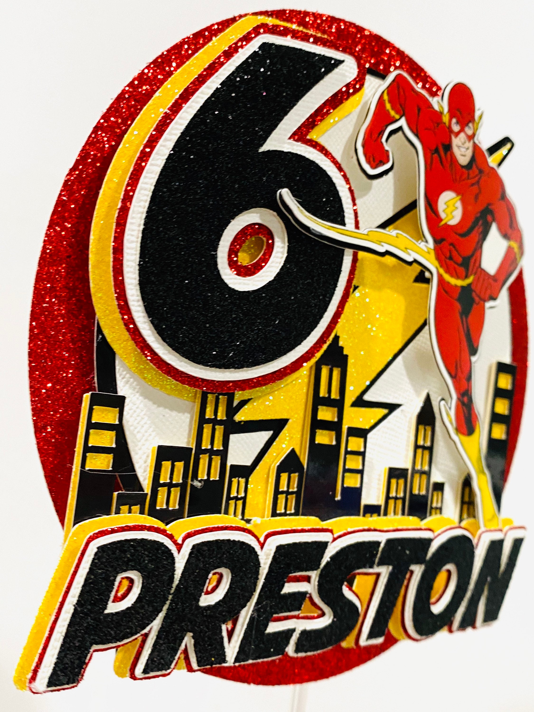 Flash party cake topper Flash cake topper Flash Centerpiece Etsy