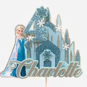 Frozen inspired personalized cake topper, frozen cake topper, Anna and Elsa cake topper