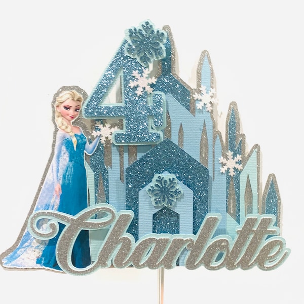 Topper per torta personalizzato ispirato a Frozen, topper per torta Frozen, topper per torta Anna ed Elsa