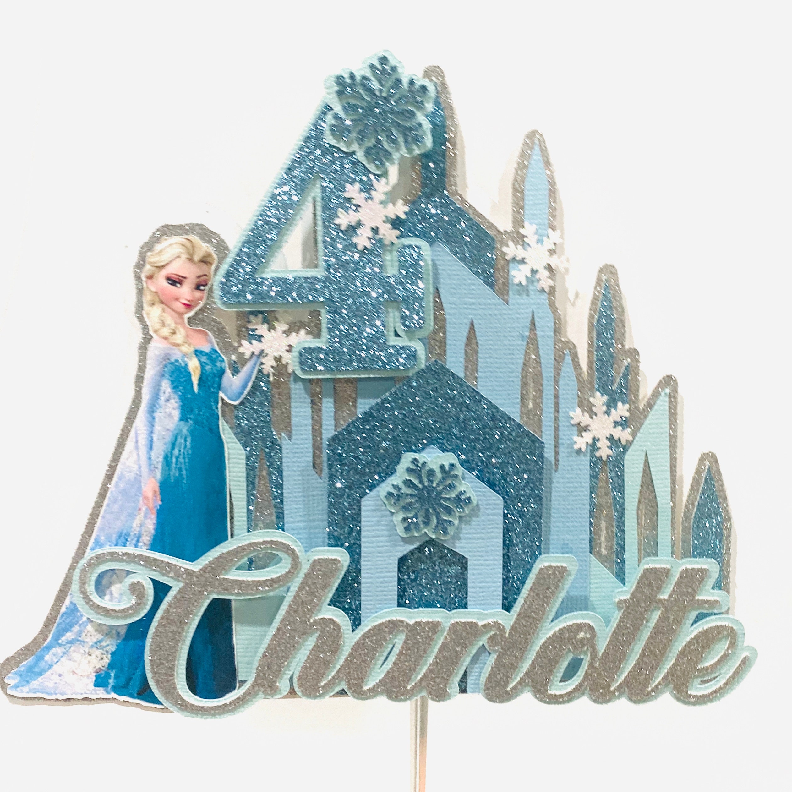 DISNEY ELSA FROZEN EDIBLE CAKE TOPPER PARTY PERSONALIZED  ICING SUGAR 7.5"  S1 