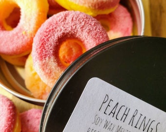 Peach ring wax melts, realistic food, candy wax melts, peach scented, peach lover, peach gift, summer scents