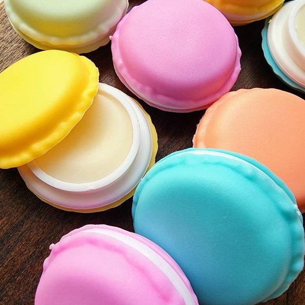 Macaron lip balm, lip balm compact, lip butter, gift for her, birthday gift, party favors,  gifts, mothers day gift