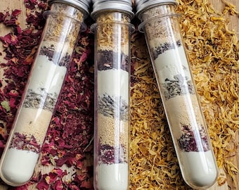 Milk and honey floral bath milk, test tube bath salts, birthday gift, bath accessories, party favors, bath favors, mothers day gift