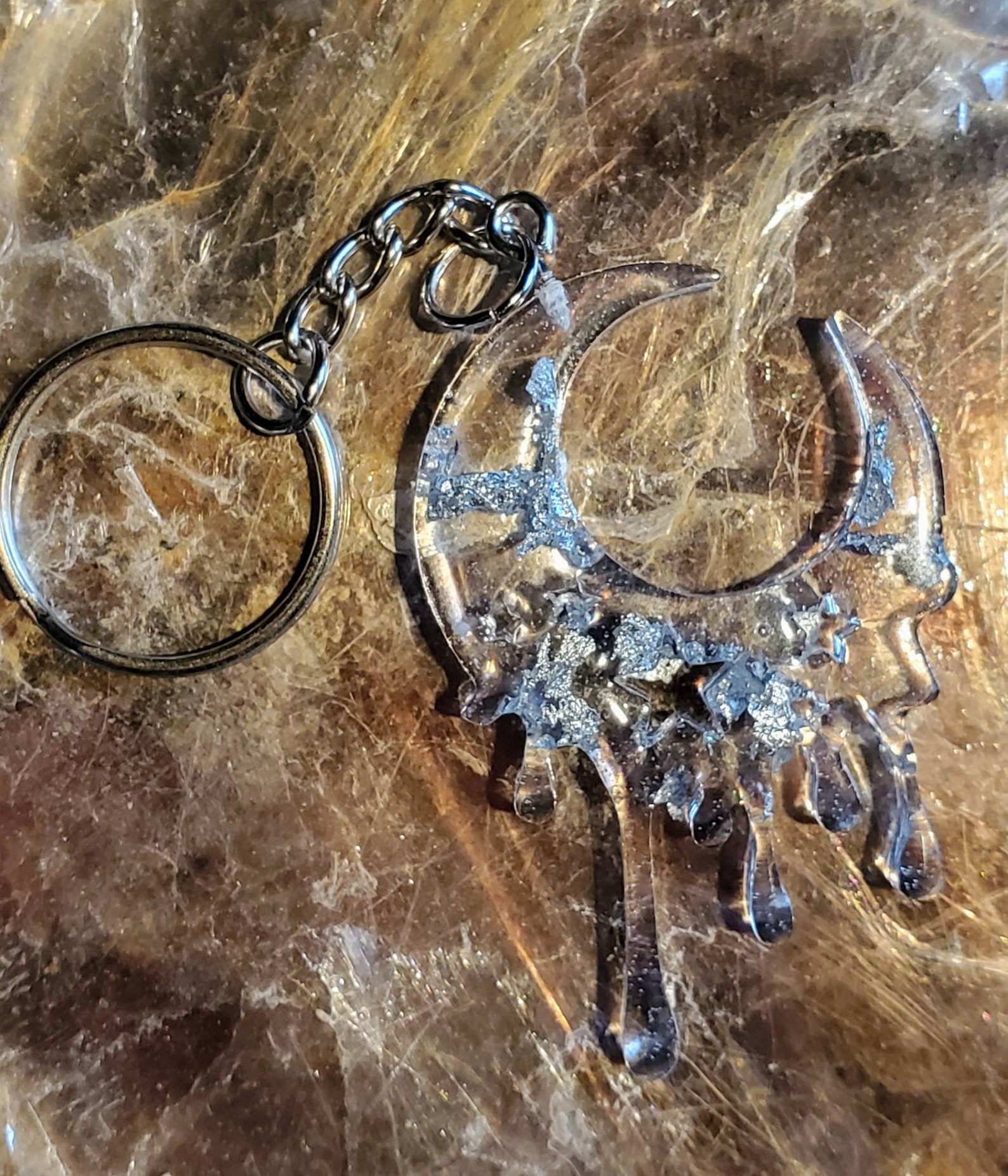 Moon keychain resin moon accessories witch accessories Etsy