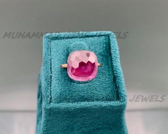 Alexandrite Ring in 14K Rose & White Gold | Pomellato Nudo Style | Purple Gemstone Engagement or Promise Ring for Her