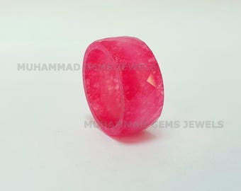 Red Ruby Full  Faceted Gemstone Made Ring, Handmade Carving Ring, Fashion Ring, Custom Rings,  Gemstone Ring, Wedding Ring Gift For Women's